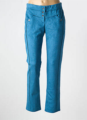 Pantalon slim talie elastică mărime normală albastru LI Q femeie