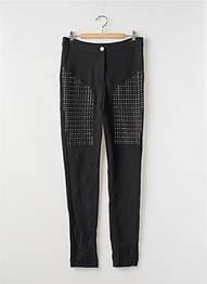 Pantalon slim broderie cu nituri mărime normală negru LAUREN VIDAL femme