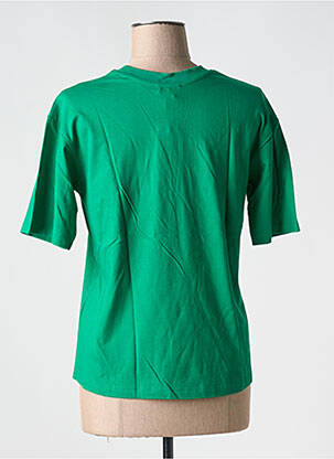 Tricou croială dreaptă mâneci scurte verde BIZANCE femeie