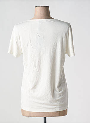 Tricou croială dreaptă mâneci scurte alb COP COPINE femeie