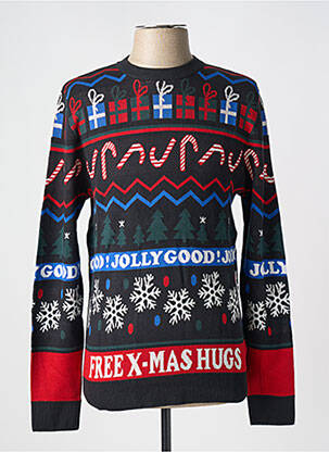 Pulover guler rotund mâneci lungi albastru JACK & JONES bărbat