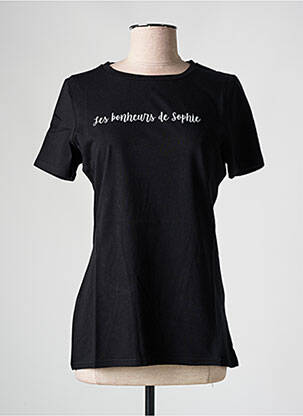 Tricou serigrafie mâneci scurte negru LES BONHEURS DE SOPHIE femeie