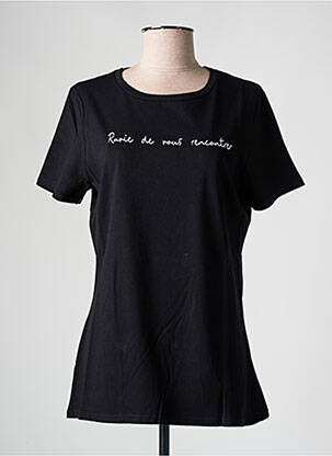 Tricou serigrafie mâneci scurte negru LES BONHEURS DE SOPHIE femeie