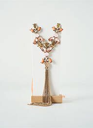 Colier lung ornament oxid de zirconiu portocaliu TATA GISELE femeie