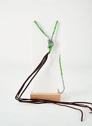 Colier lung ornament cu mărgele verde TATA GISELE femeie