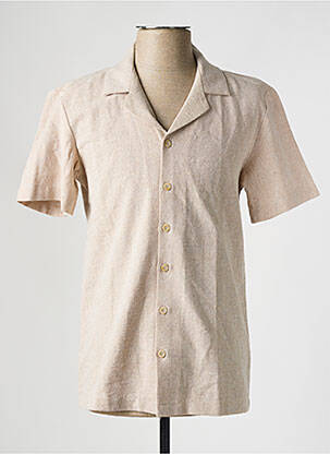 Cămașă cu mâneci scurte bej DEFACTO bărbat