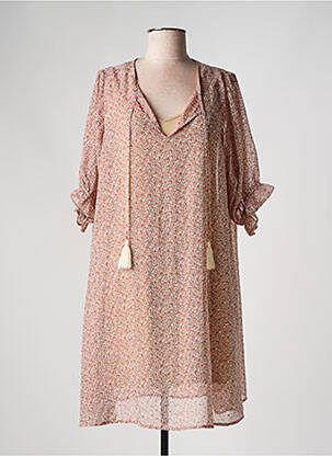 Rochie scurtă mâneci 3/4 mâneci 3/4 portocalie CREAM femeie