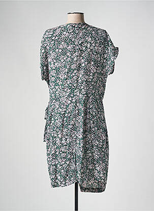 Rochie midi imprimeu floral mâneci scurte verde YUKA femeie
