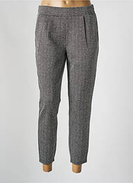 Pantalon chino talie cu cleme talie înaltă gri ICHI femeie