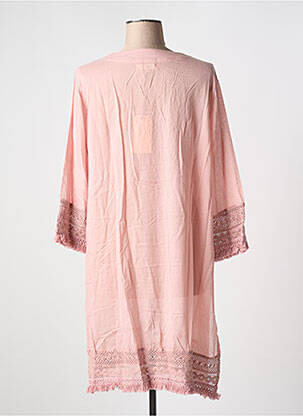 Rochie de plajă mâneci 3/4 roz LARA-ETHNICS femeie