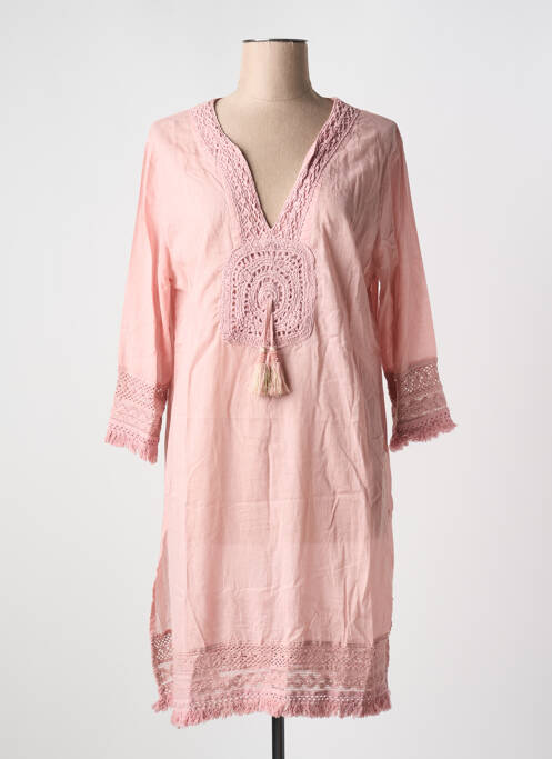 Rochie de plajă roz LARA-ETHNICS femeie