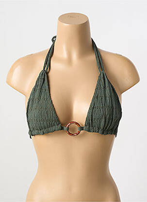 Sutien de costum de baie închidere cu legături de legat top triunghiuri verde BANANA MOON femeie