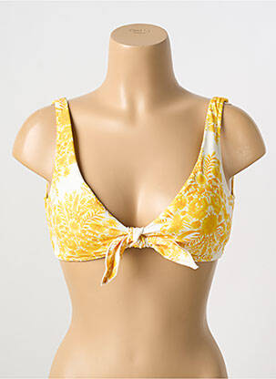 Sutien de costum de baie bretele elastice sutien balconet cu decolteu înalt galben SEAFOLLY femeie