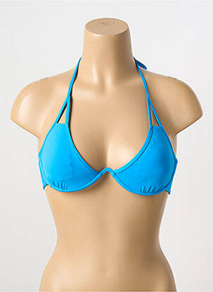 Sutien de costum de baie închidere cu legături de legat top triunghiuri albastru SEAFOLLY femeie