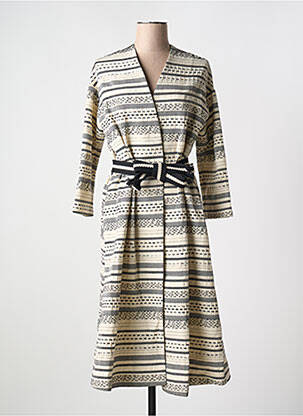 Palton lung bej NIU femeie