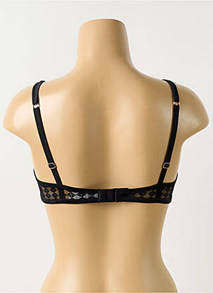 Sutien efect material satinat sutien cupe întregi cu decolteu înalt negru LOU femeie