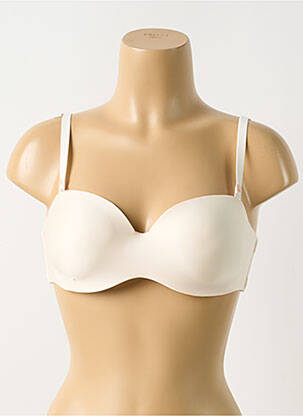 Sutien efect material satinat top sutien modelat bej CHANTELLE femeie