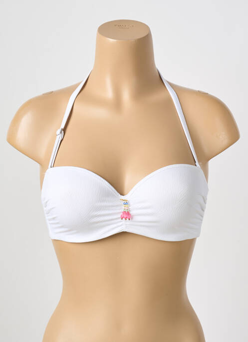 Sutien de costum de baie alb ANTIGEL femeie