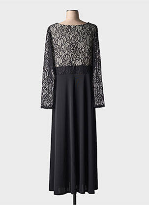 Rochie lungă mâneci lungi mâneci lungi negru SOPHIA CURVY femeie