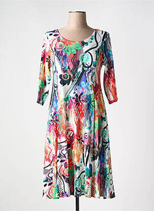 Rochie midi imprimeu floral mâneci 3/4 roz OLIVER JUNG femeie