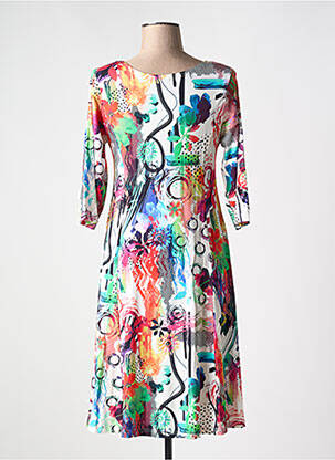 Rochie midi imprimeu floral mâneci 3/4 roz OLIVER JUNG femeie