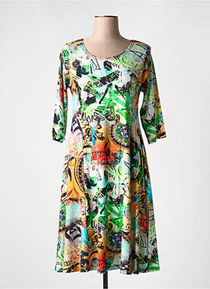 Rochie midi mâneci 3/4 mâneci 3/4 verde OLIVER JUNG femeie