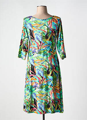 Rochie midi imprimeu floral mâneci 3/4 negru OLIVER JUNG femeie