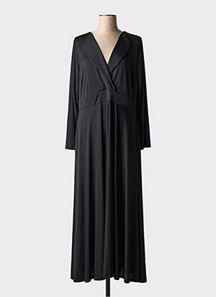 Rochie lungă mâneci lungi mâneci lungi negru SOPHIA CURVY femeie