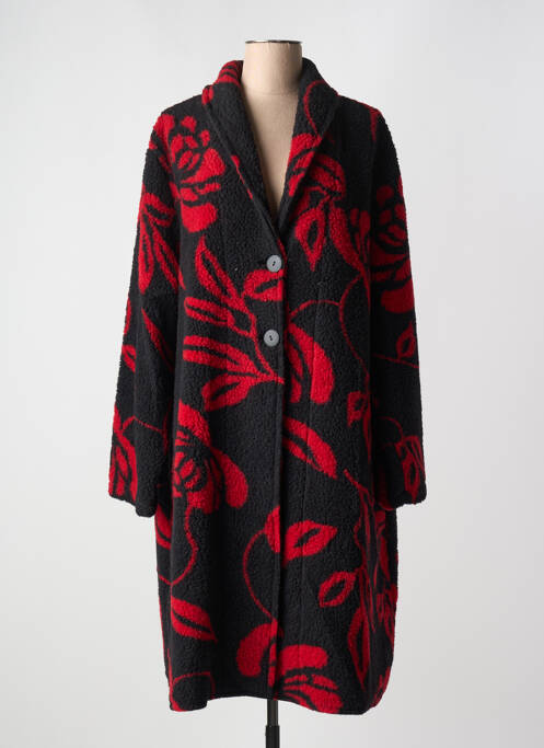 Palton lung roșu SOPHIA CURVY femeie