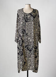 Rochie midi imprimeu fantezie mâneci lungi negru G!OZE femme