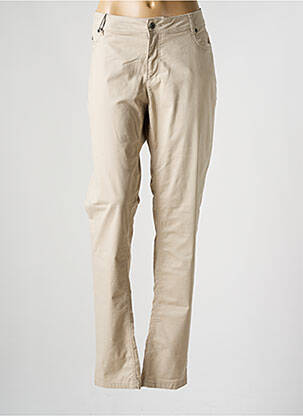 Pantalon slim țesătură poplin mărime normală bej JENSEN femeie