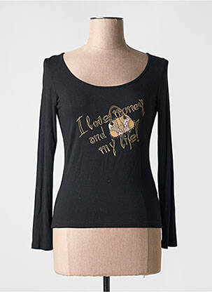 Tricou mâneci lungi mâneci lungi negru AQUAJEANS femeie