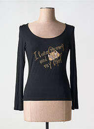 Tricou mâneci lungi mâneci lungi negru AQUAJEANS femme