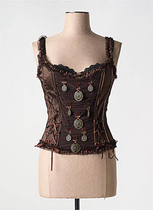 Corset broderie maro EMPHASIS femeie