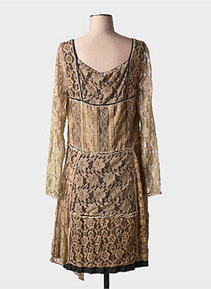 Rochie midi mâneci lungi mâneci lungi bej ELISA CAVALETTI femeie