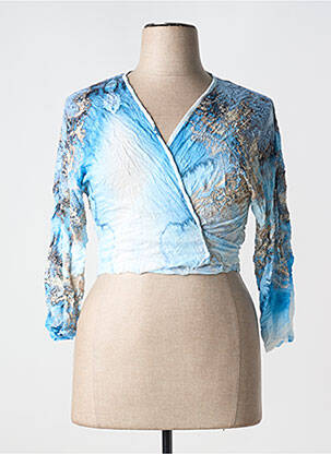 Cardigan petrecut elasticitate albastru LAUREN VIDAL femeie