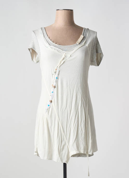 Tunică mâneci scurte bej ELISA CAVALETTI femeie