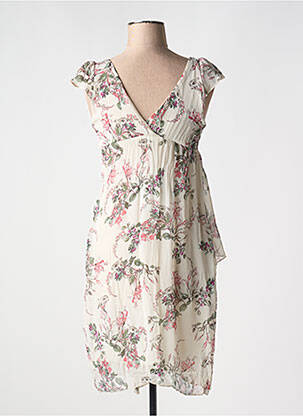 Rochie midi imprimeu floral fără mâneci roz POUSSIERE D'ETOLE femeie