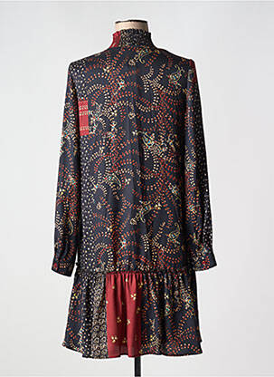 Rochie scurtă croială evazată mâneci lungi negru LAUREN VIDAL femeie