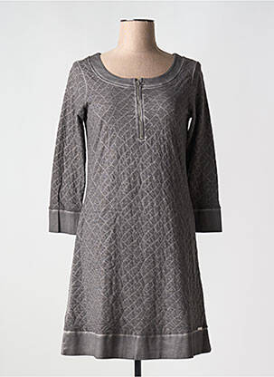 Rochie midi mâneci 3/4 mâneci 3/4 gri MALOKA femeie