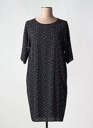 Rochie midi țesătură crep mâneci scurte negru LA FEE MARABOUTEE femeie