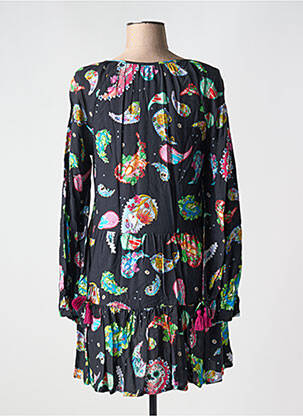 Rochie scurtă croială evazată mâneci lungi negru PEACE + LOVE femeie
