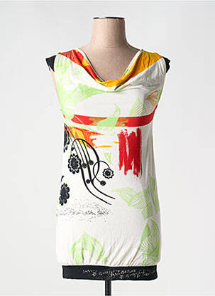 Tunică fără mâneci alb PARAMITA femeie