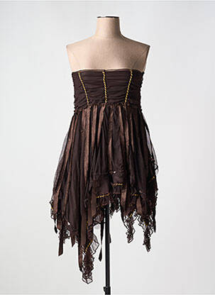 Rochie scurtă maro EMPHASIS femeie