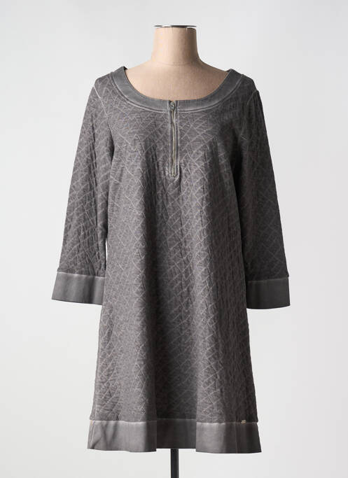 Rochie midi mâneci 3/4 mâneci 3/4 gri MALOKA femme