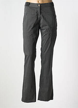 Pantalon drept închidere cu fermoar sub clapetă cu nasturi gri BANDE ORIGINALE femeie