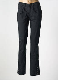 Pantalon chino închidere cu fermoar sub clapetă cu nasturi negru R 867 femeie