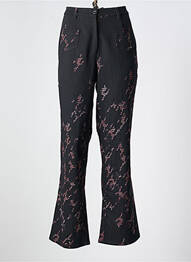 Pantalon drept închidere cu fermoar sub clapetă cu nasturi negru ROSA ROSAM femme