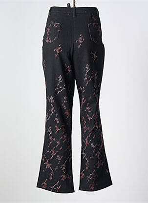 Pantalon drept închidere cu fermoar sub clapetă cu nasturi negru ROSA ROSAM femeie