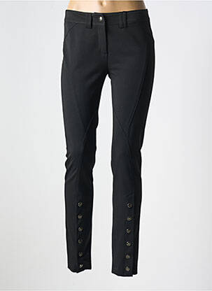 Pantalon slim închidere cu fermoar sub clapetă cu nasturi negru CRYSTAL WORLD femeie